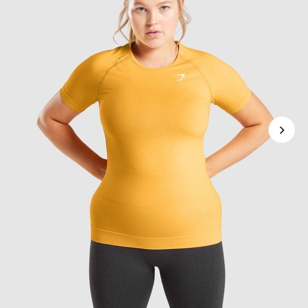 Gymshark Vital Seamless 2.0 T Shirt in Yellow Marl